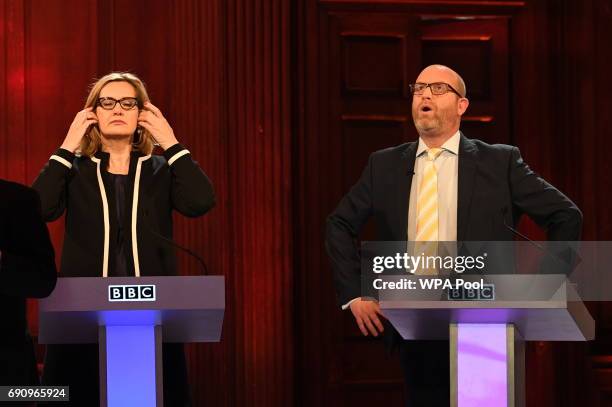 Home Secretary Amber Rudd and Ukip leader Paul Nuttall take part in the BBC Election Debate hosted by BBC news presenter Mishal Husain, as it is...