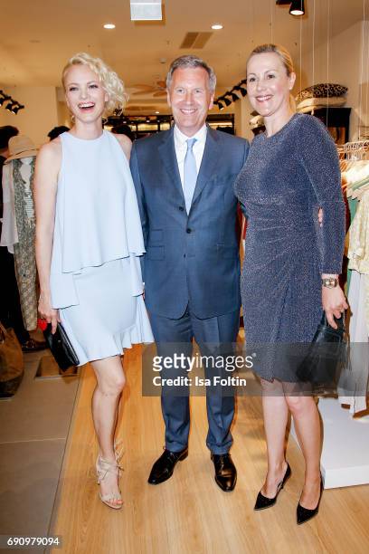 Model Franziska Knuppe, former German president Christian Wulff and his wife and former first Lady Bettina Wulff attend the Yargici Flagship Store...
