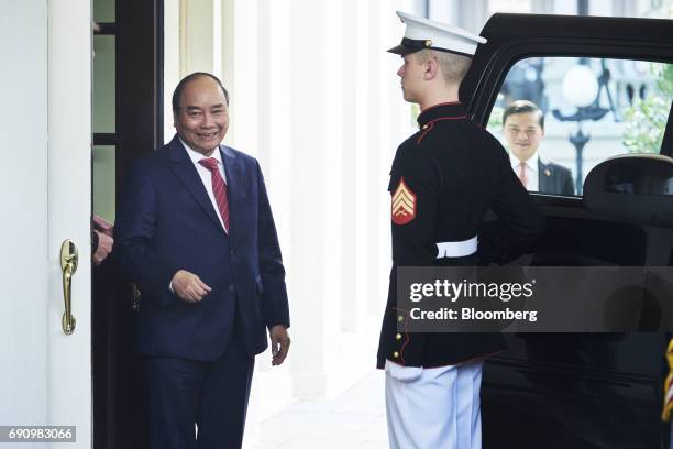 Nguyen Xuan Phuc, Vietnam's prime minister, departs from the West Wing of the White House after a meeting with U.S. President Donald Trump, not...