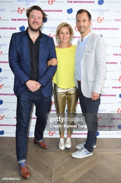 John Jencks, Martha Lane Fox and Chris Gorell Barnes attend the UK gala screening of The Hippopotamus at The Mayfair Hotel on May 31, 2017 in London,...