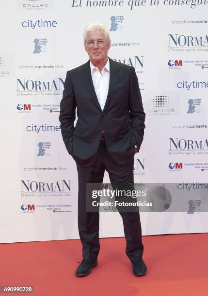 Richard Gere attends the 'Norman: The Moderate Rise and Tragic Fall of a New York Fixer' premiere at the Callao cinema on May 31, 2017 in Madrid,...