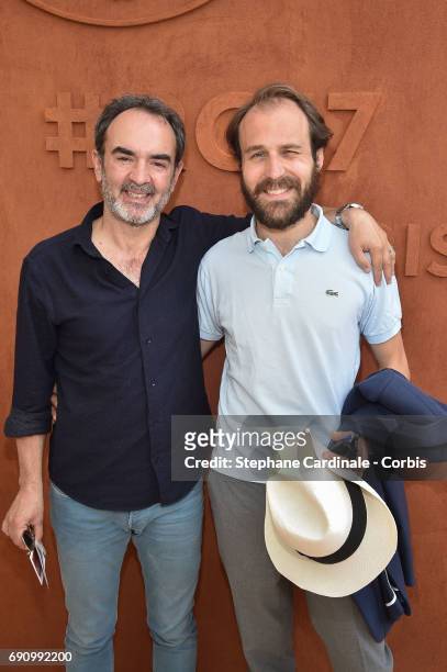 Actors Bruno Solo and Antoine Gouy attend the 2017 French Tennis Open - Day Four at Roland Garros on May 31, 2017 in Paris, France.