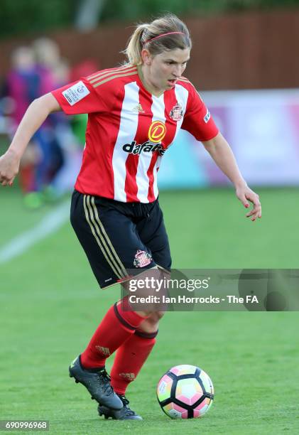 Abbey Holmes of Sunderland during the FA WSL Spring Series match between Sunderland AFC Ladies and Manchester City Women at Hetton Centre on May 31,...