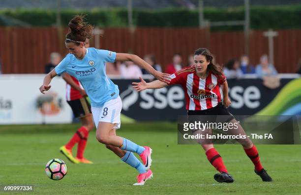 Jill Scott of City during the FA WSL Spring Series match between Sunderland AFC Ladies and Manchester City Women at Hetton Centre on May 31, 2017 in...