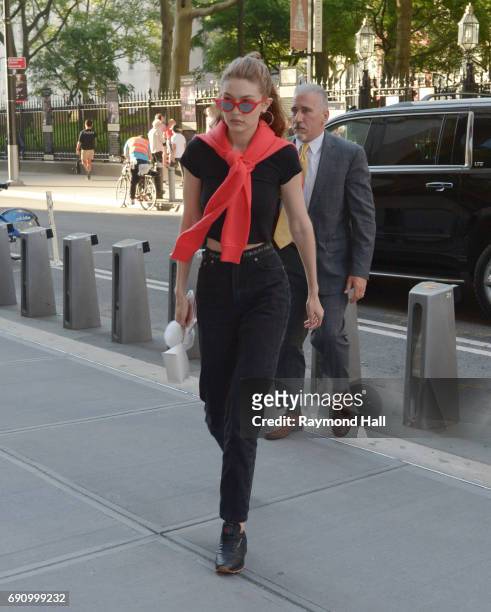 Model Gigi Hadid is seen walking in Soho on May 31, 2017 in New York City.