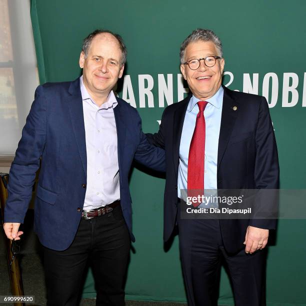 Jonathan Alter and Senator Al Franken pose at Barnes & Noble Union Square on May 31, 2017 in New York City.