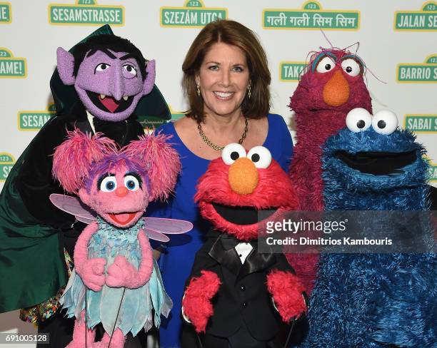 Sherrie Westin and The Muppets attend The 2017 Sesame Workshop Dinner at Cipriani 42nd Street on May 31, 2017 in New York City.