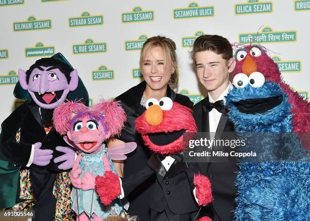 Actress Tea Leoni and son Kyd Miller Duchovny pose for a photo at the 15th Annual Sesame Workshop Benefit Gala at Cipriani 42nd Street on May 31,...