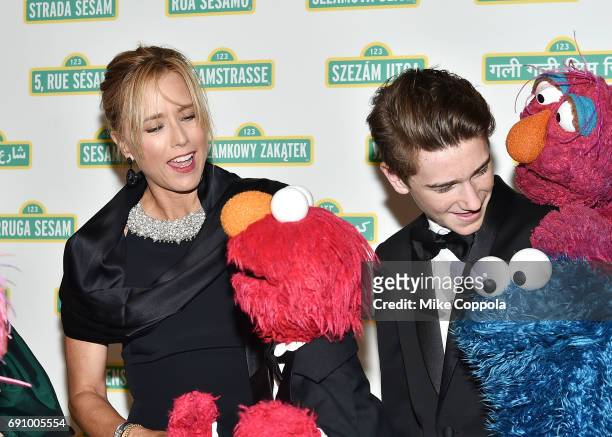 Actress Tea Leoni and son Kyd Miller Duchovny pose for a photo at the 15th Annual Sesame Workshop Benefit Gala at Cipriani 42nd Street on May 31,...