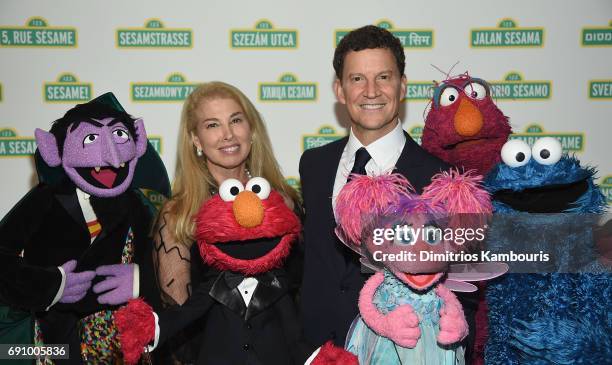 Brian Goldner and The Muppets attend The 2017 Sesame Workshop Dinner at Cipriani 42nd Street on May 31, 2017 in New York City.