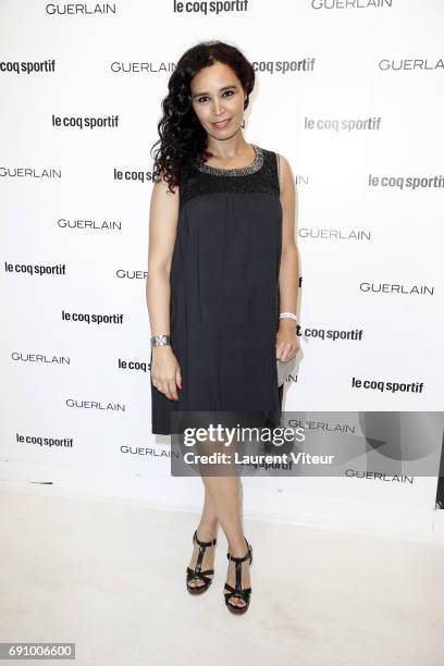 Journalist Aida Touihri attends "Le Coq Sportif x Guerlain" at Le Coq Sportif Flagship on May 31, 2017 in Paris, France.