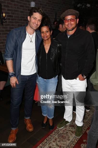 Matthew Morrison, Keisha Chambers and Justin Chambers attend the Gilt & Sherpapa Supply Co. Launch Event at Catch LA on May 31, 2017 in West...