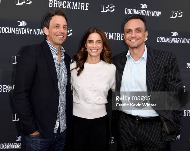 Actors Seth Meyers, Amanda Peet and Hank Azaria arrive at the FYC event for IFC's "Brockmire" and Documentary Now!" at the Saban Media Center on May...