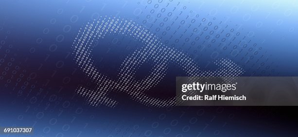 Female And Male Gender Symbols Made Of Binary Numbers Over Blue ...