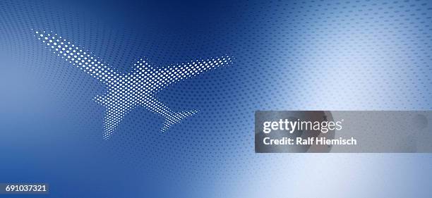 spot patterned airplane over blue background - abstract plane stock illustrations