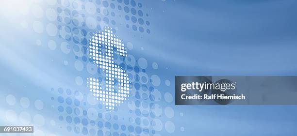 spotted dollar sign against blue background - values stock illustrations
