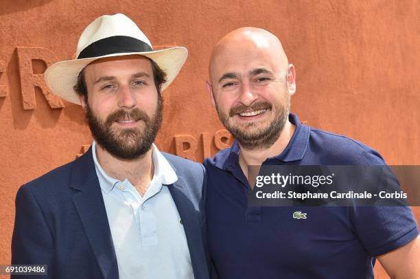 Actor Antoine Gouy and Director Nicolas Charlet attend the 2017 French Tennis Open - Day Four at Roland Garros on May 31, 2017 in Paris, France.