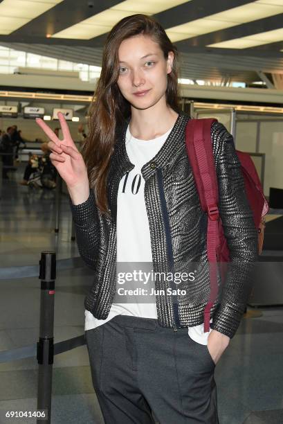 Yumi Lambert is seen at Haneda airport on June 1, 2017 in Tokyo, Japan.