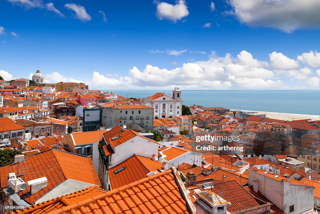 View of Alfama From Miradouro de Santa Luzia, Lisbon, Portugal