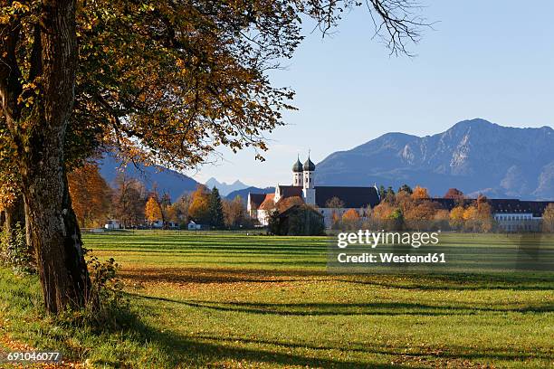 germany, benediktbeuern, view to benediktbeuern monastery in autumn - alpenvorland stock pictures, royalty-free photos & images