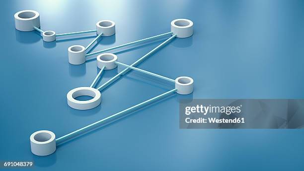 pattern of connected round shapes, 3d rendering - interlocked stock-grafiken, -clipart, -cartoons und -symbole