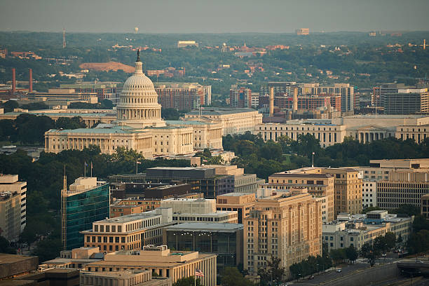usa washington d c aerial photograph of the united states capitol and the federal triangle