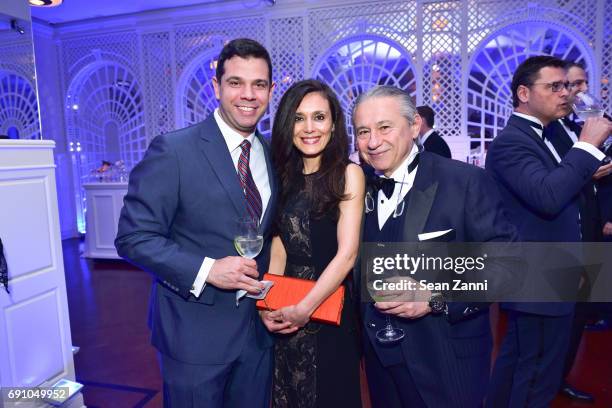 Dr. Yaniv Larish, Zuinep Sanli and Dr. Tamer Seckin attend The American Turkish Society 2017 Gala Dinner at 583 Park Avenue on May 31, 2017 in New...