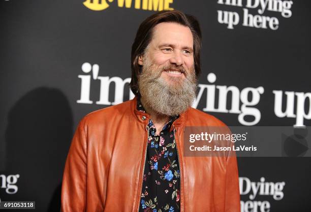 Producer Jim Carrey attends the premiere of "I'm Dying Up Here" at DGA Theater on May 31, 2017 in Los Angeles, California.