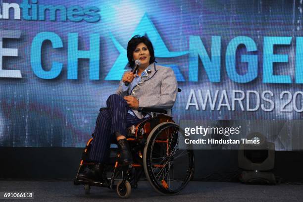 Para-athlete Deepa Malik during the Hindustan Times Game Changer Awards 2017 at Hotel Oberoi on May 24, 2017 in Gurgaon, India.