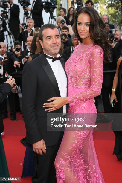 Arnaud Lagardere and Jade Foret attend the "The Beguiled" screening during the 70th annual Cannes Film Festival at Palais des Festivals on May 24,...