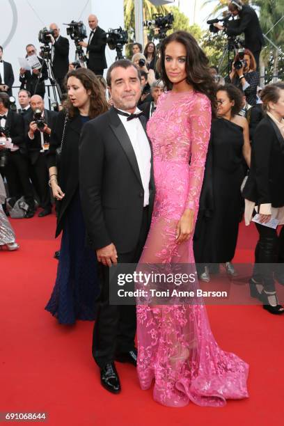 Arnaud Lagardere and Jade Foret attend the "The Beguiled" screening during the 70th annual Cannes Film Festival at Palais des Festivals on May 24,...
