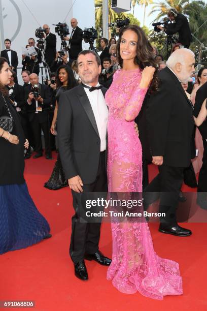 Arnaud Lagardere and Jade Foret attend the "The Beguiled" screening during the 70th annual Cannes Film Festival at Palais des Festivals on May 24,...