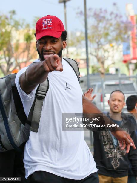 Andre Drummond is seen at 'Jimmy Kimmel Live' on May 31, 2017 in Los Angeles, California.