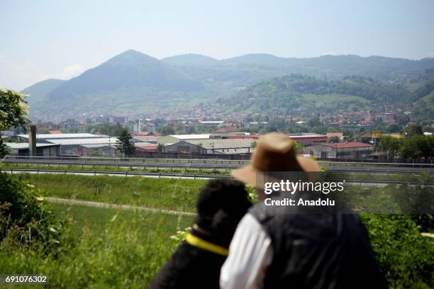 Archeologist Semir Osmanagic also known as Bosnia's Indiana Jones watches the allegedly Visoko's biggest pyramid named 'Pyramid of the Sun' in...