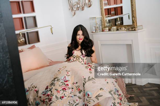 Aishwarya Rai is photographed at the L'Oreal Paris Beach Studio during the 70th annual Cannes Film Festival on May 19, 2017 in Cannes, France.