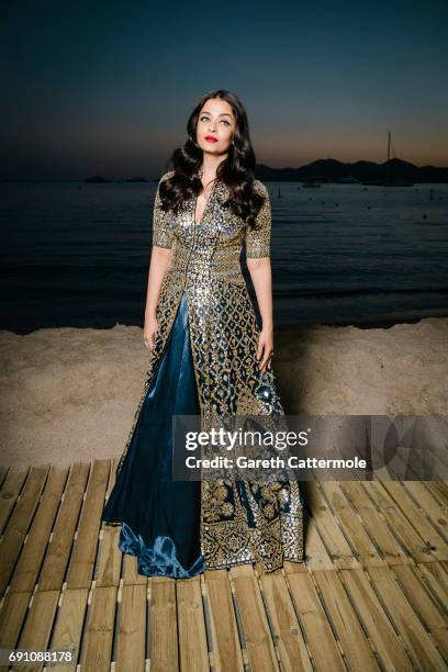 Aishwarya Rai is photographed in the L'Oreal Paris Cinema Club during the 70th annual Cannes Film Festival on May 20, 2017 in Cannes, France.