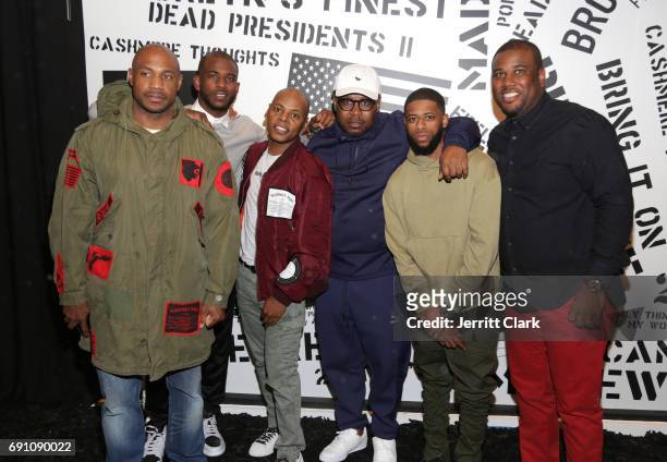 Kareem 'Biggs' Burke, Chris Paul, Tyran "Ty Ty" Smith, Emory Jones and friends attend the Madeworn x Roc96 Pop-Up Event on May 31, 2017 in Los...