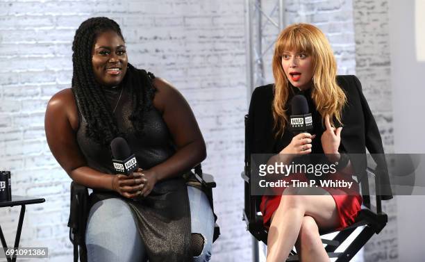 Actors Natasha Lyonne and Danielle Brookes from the cast of 'Orange is the New Black' speak at the Build LDN event at AOL London on June 1, 2017 in...