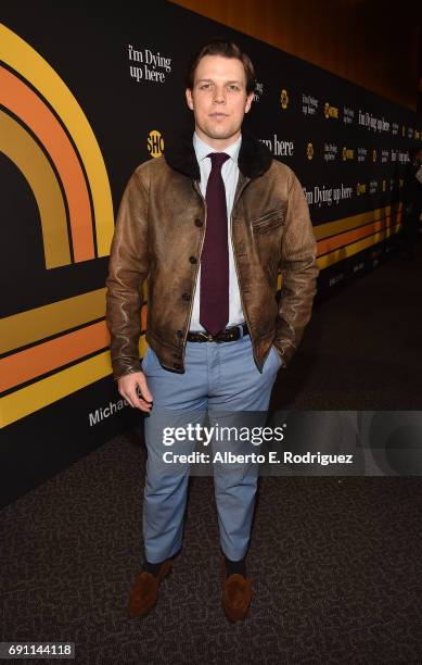 Actor Jake Lacy attends the premiere of Showtime's "I'm Dying Up Here" at the DGA Theater on May 31, 2017 in Los Angeles, California.