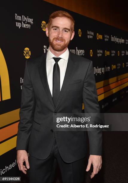 Actor Andrew Santino attends the premiere of Showtime's "I'm Dying Up Here" at the DGA Theater on May 31, 2017 in Los Angeles, California.