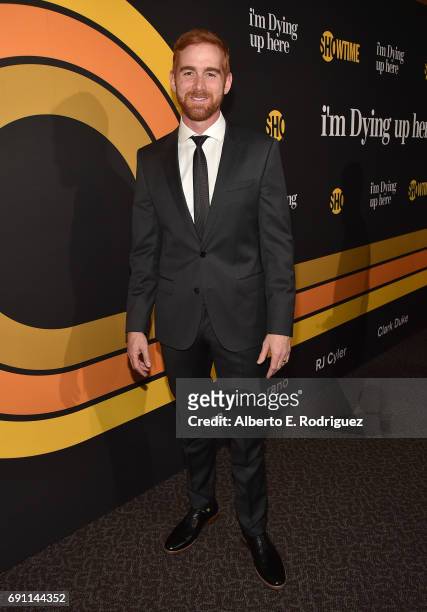 Actor Andrew Santino attends the premiere of Showtime's "I'm Dying Up Here" at the DGA Theater on May 31, 2017 in Los Angeles, California.