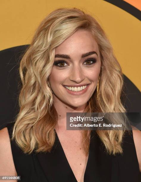 Acctress Brianne Howey attends the premiere of Showtime's "I'm Dying Up Here" at the DGA Theater on May 31, 2017 in Los Angeles, California.