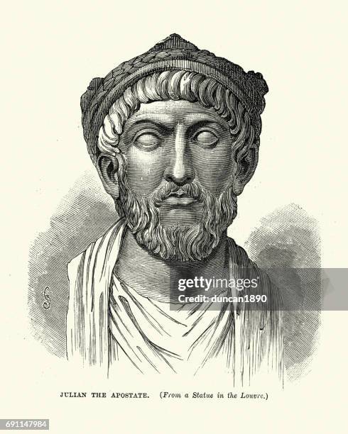 stockillustraties, clipart, cartoons en iconen met julian the apostate, roman emperor - julian