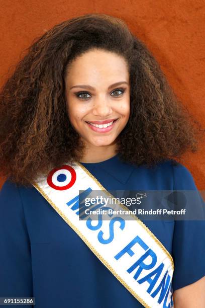 Miss france 2017, Alicia Aylies attend the 2017 French Tennis Open - Day Five at Roland Garros on June 1, 2017 in Paris, France.