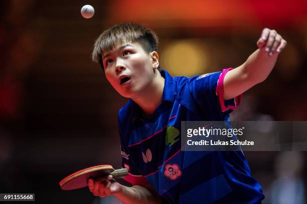 Chen Szu-Yu of Taiwan competes at Table Tennis World Championship at Messe Duesseldorf on June 01, 2017 in Dusseldorf, Germany.