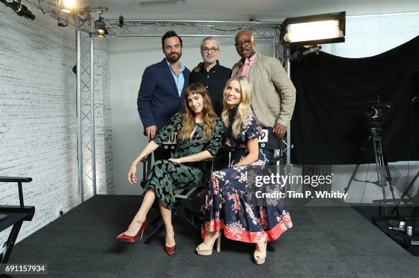 Actors Jake Johnson, Sofia Boutella, Director Alex Kurtzman, actors Annabelle Wallis and Courtney B. Vance pose for a photo after speaking about 'The...