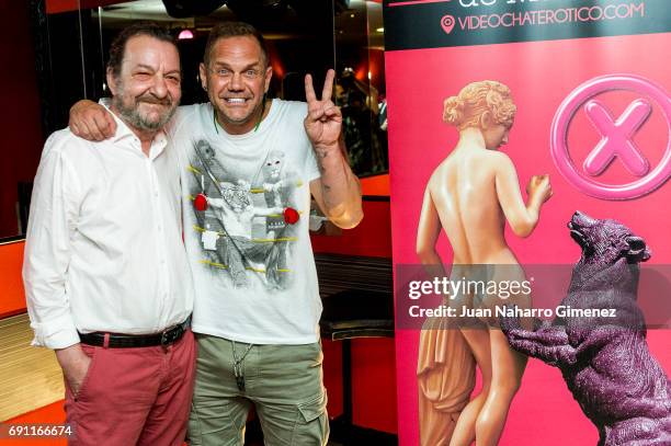 Porn director Jose Maria Ponce and porn actor Nacho Vidal attend Madrid Erotic Fair presentation at Club Swinger Trivial on June 1, 2017 in Madrid,...