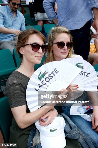 Actresses Alix Poisson and Charlie Bruneau attend the 2017 French Tennis Open - Day Five at Roland Garros on June 1, 2017 in Paris, France.