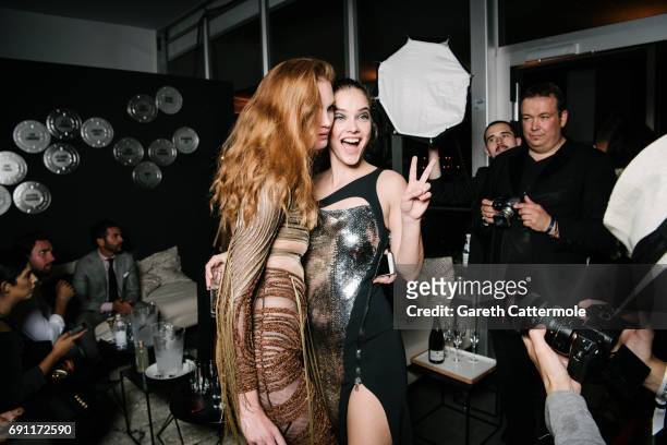 Alexina Graham and Barbara Palvin attend the L'Oreal Paris Cinema Club party during the 70th annual Cannes Film Festival on May 24, 2017 in Cannes,...