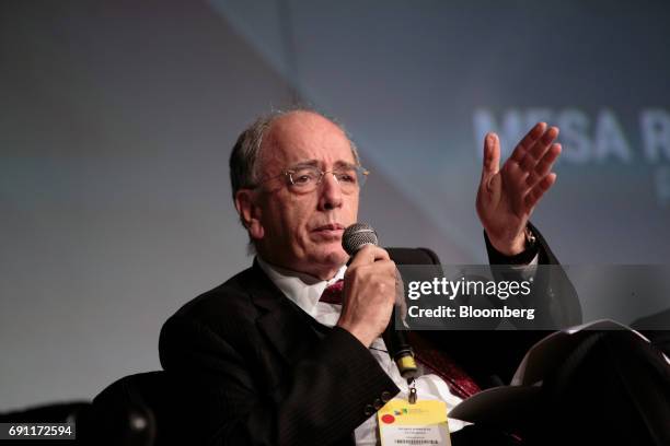 Pedro Parente, chief executive officer of Petroleo Brasileiro SA, speaks during the Brazil Investment Forum 2017 in Sao Paulo, Brazil, on Wednesday,...